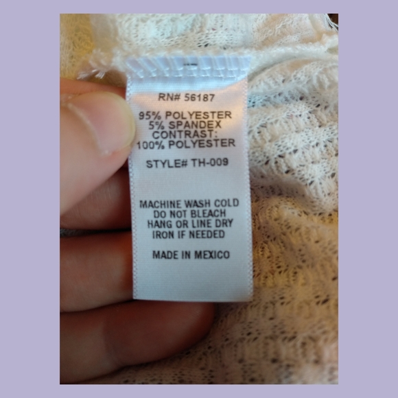 🔴 SALE White Waffle Knit Flowy Henly Boho Top - Picture 7 of 7